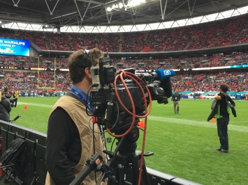 BBC sideline TV at the NFL game in London