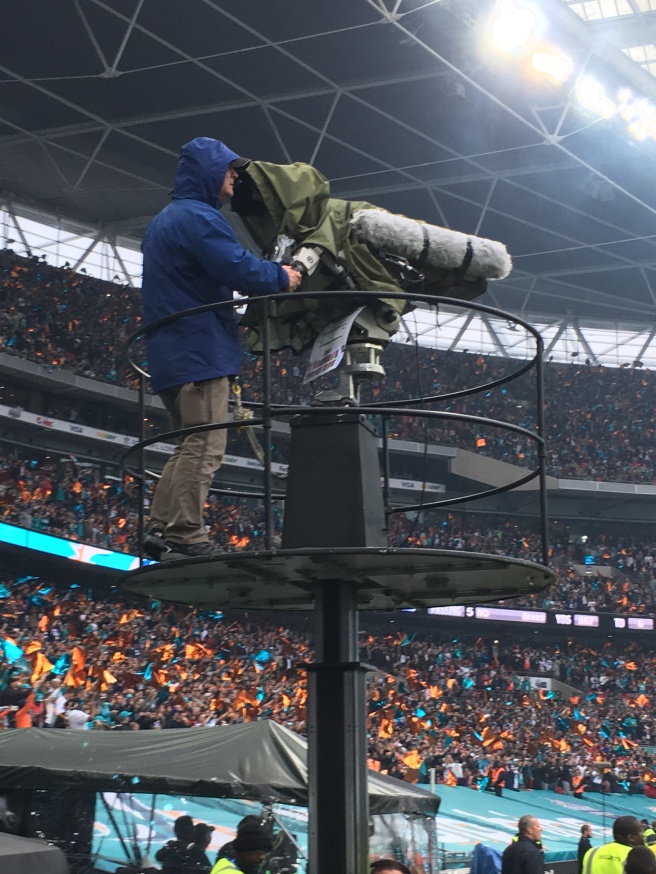 BBC sideline TV at the NFL game in London