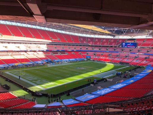 A look inside Wembley Stadium in London before the British fans watch the Chargers take on the Titans 🇺🇸🇬🇧
